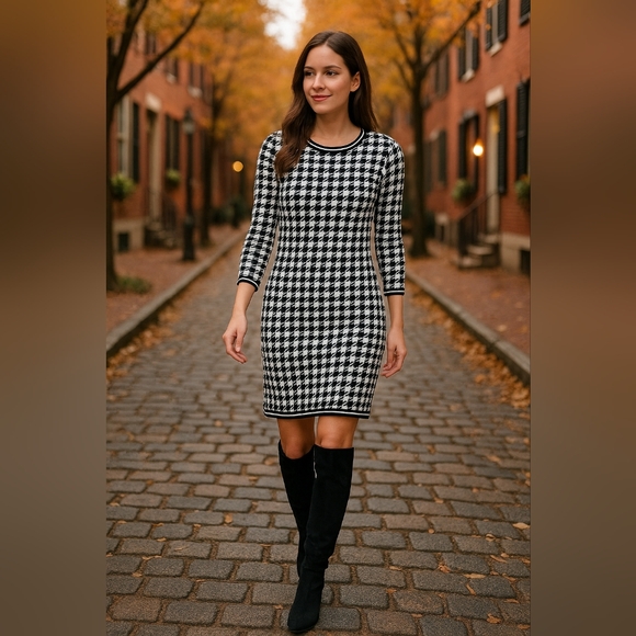Lauren Ralph Lauren Dresses & Skirts - Ralph Lauren Houndstooth Knit Sheath Dress